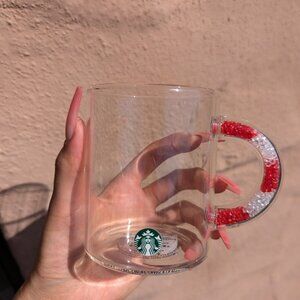 2021/2022 Starbucks Christmas Confetti Candy Cane Sparkle Beads Handle Cup Mug